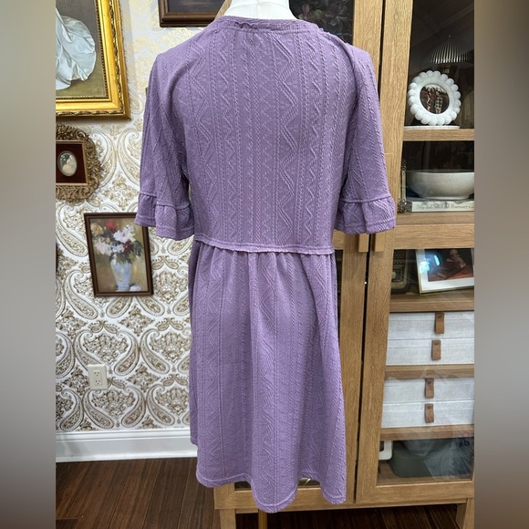 Boho Elegant casual Purple Women's Dress size medium - Picture 4 of 5